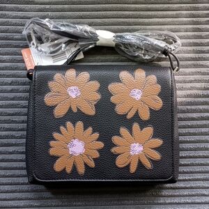 NWT Vera Bradley Moonless Night Womens Faux Leather Small Flap Hipster Crossbody